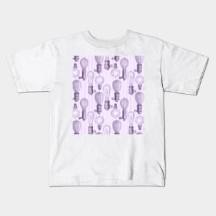 Vintage Light Bulbs in Purple Kids T-Shirt